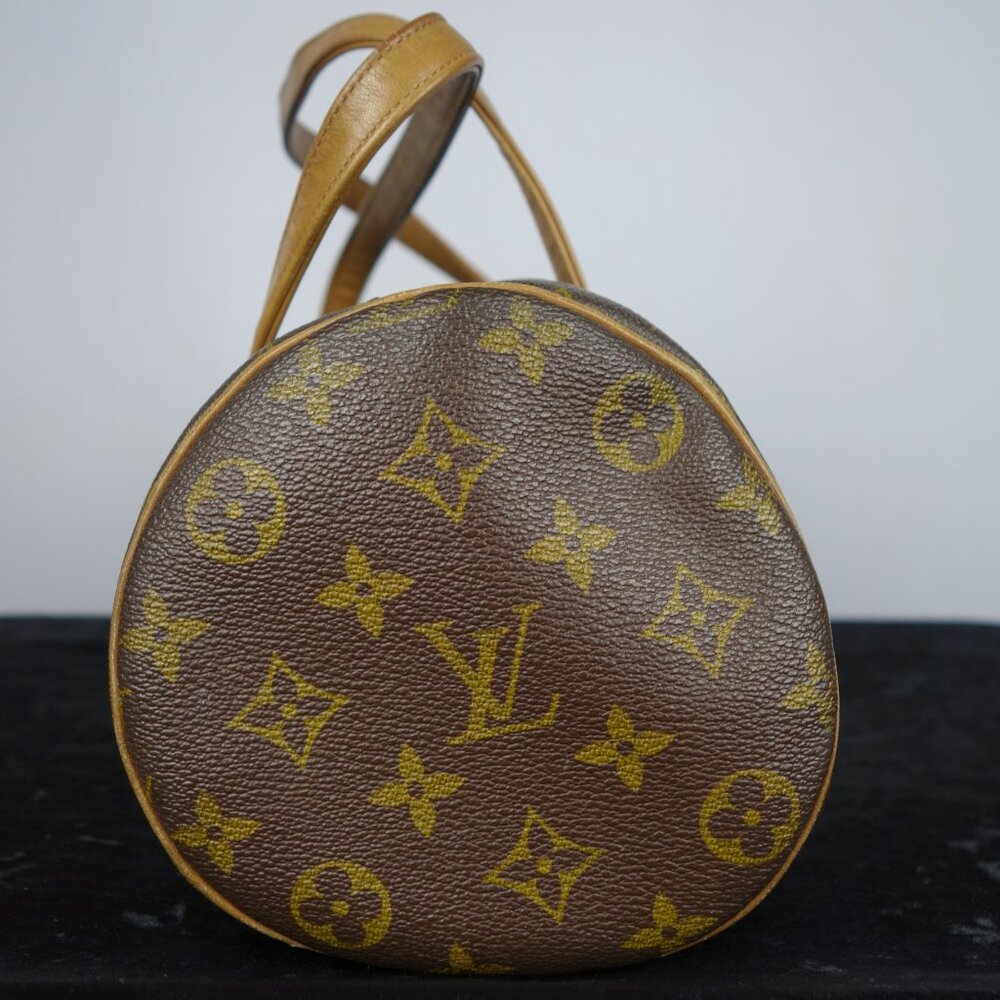 Vintage 1970's Louis Vuitton Monogram Papillon 30 Barrel Shape Handbag, Sz Small - Picture 6 of 16